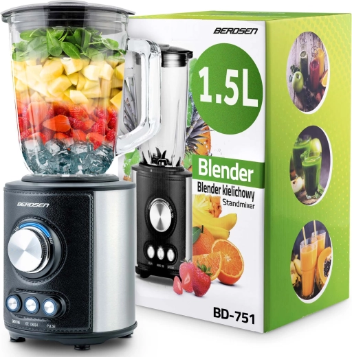 Stolný mixér BERDSEN 1,5 l 800 W čierny