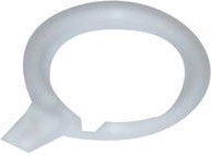 Plastový krúžok so štipcom na záclony, biely, 25 ks