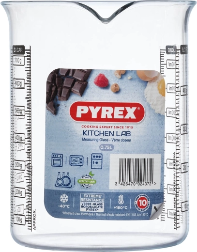 Sklenená odmerka PYREX 0,75 l