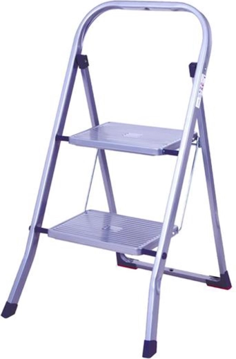 Skladacie oceľové schodíky s 2 stupňami, nosnosť 150 kg