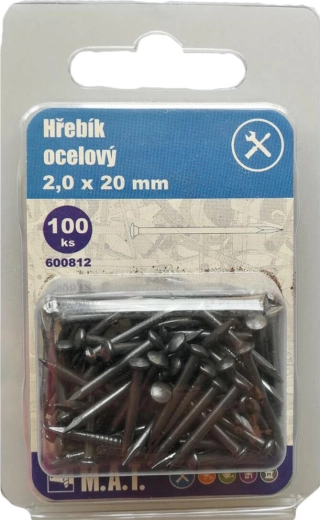 Oceľové klince 20 × 2,0 mm (100 ks)