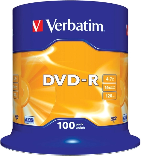 Verbatim DVD-R Matt Silver 4,7 GB 16x – 100 ks