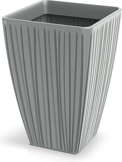 Kvetináč Fero Square High 40 cm – betónovo sivý, štvorcový vysoký plastový obal na rastliny