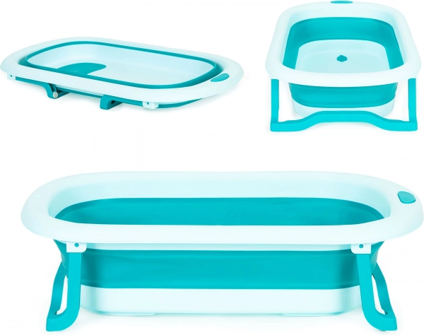 Skladacia detská vanička s vypúšťaním ECOTOYS – Zelená