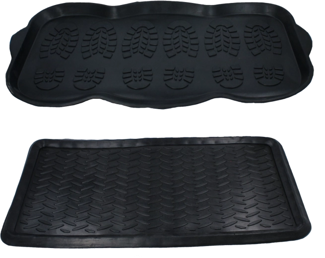 Gumová obdĺžniková rohožka s odkvapkávačom 70 × 40 cm čierna