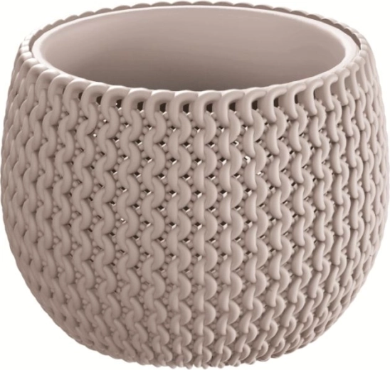 Kvetináč Splofy Bowl s vložkou 18 cm – mocca