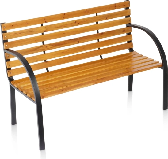 Vilde záhradná lavička drevená s kovovou konštrukciou 122 × 51 × 83,5 cm