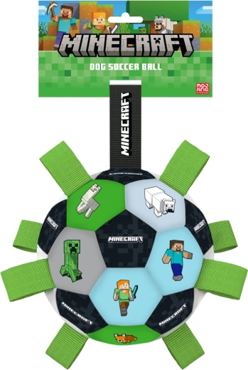 Minecraft loptička pre psov s hrotmi a popruhmi
