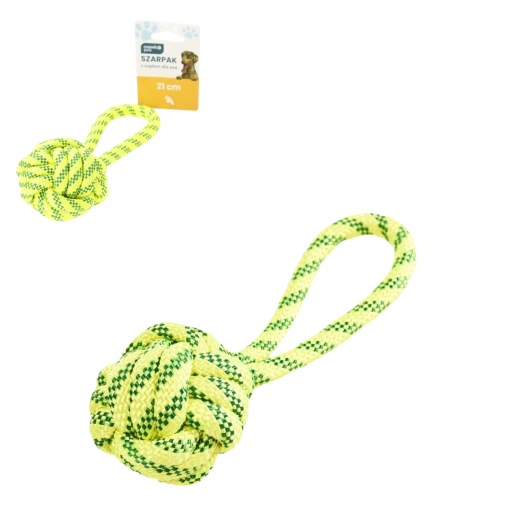 Pletené preťahovadlo pre psy s dvoma uzlami 21 cm