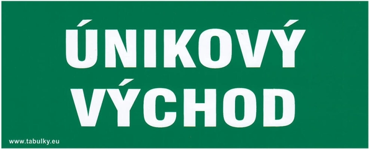 Samolepiaca značka Únikový východ 210 × 87 mm