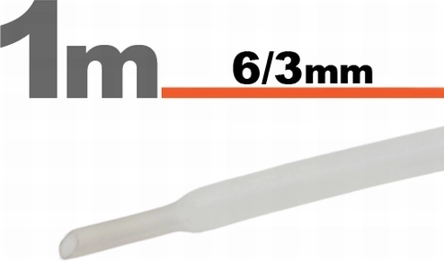 Priehľadná zmršťovacia bužírka 6/3 mm