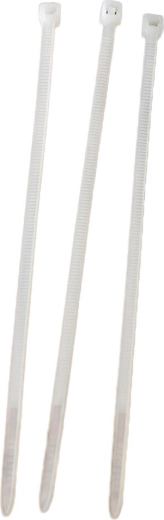 Viazacie pásky nylonové biele 400 × 4,8 mm (50 ks)
