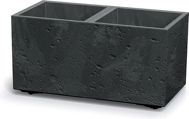 Kvetináč Sierra Case s betónovým efektom 57,7 cm – čierny