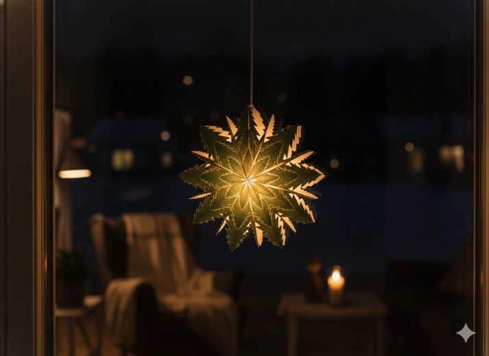 Papierová dvojvrstvová hviezda 50 cm zelená