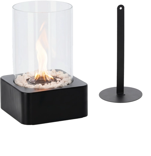 Stolový bio krb 16 × 16 × 26 cm čierny