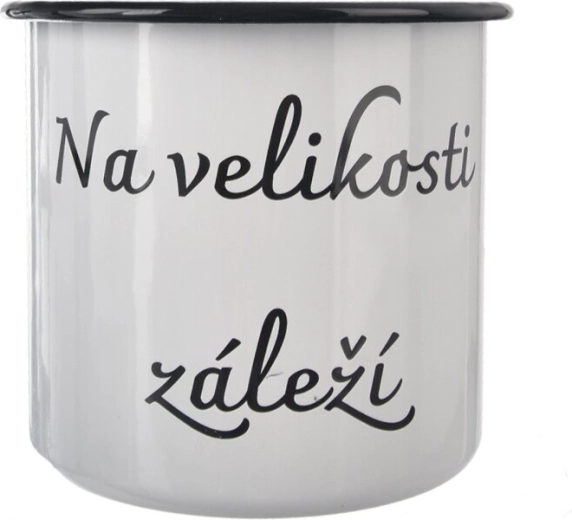 Smaltovaný hrnček biely 1 l