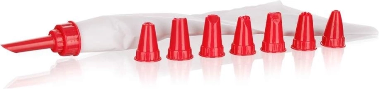 Dekorátor Culinaria s 8 zdobiacimi koncovkami, červený