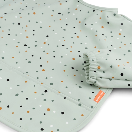 Done by Deer podbradník s rukávmi a vreckom Happy dots zelený