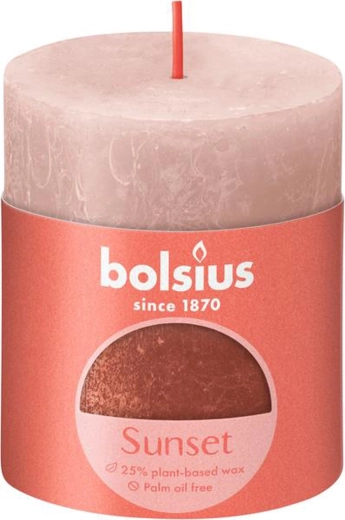 Rustikálna sviečka 80 × 68 mm ružová/jantárová