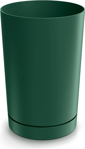 Kvetináč TUBO 30 cm s podmiskou – tmavozelený