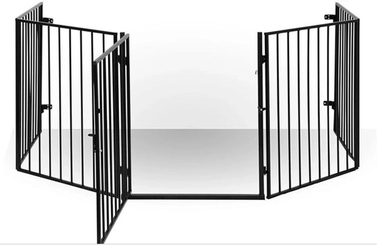 Bezpečnostná zábrana ku krbu 76 × 300 cm z ocele