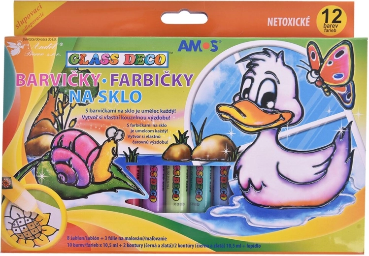 Farby na sklo, sada 12 ks (10,5 ml)