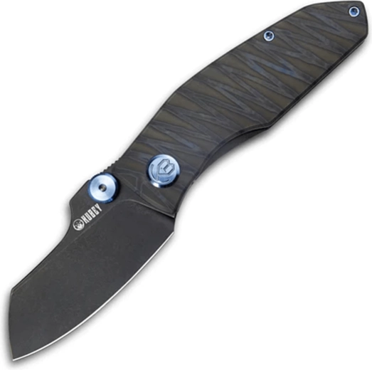 Kubey Monsterdog Titanium Blackwash vreckový nôž 7,5 cm s titánovou rukoväťou Tiger Stripes