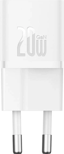 Miniatúrna nástenná nabíjačka Baseus GaN5 20 W USB‑C biela