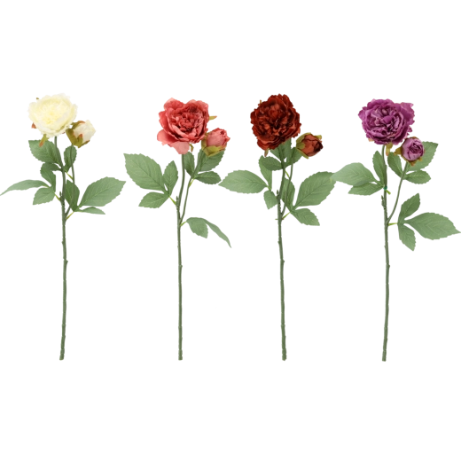 Umelá vetvička pivónie s dvoma kvetmi 62 cm