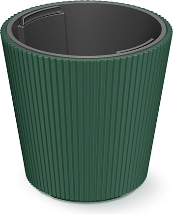Kvetináč Milly s vložkou, priemer 17,6 cm, tmavozelený