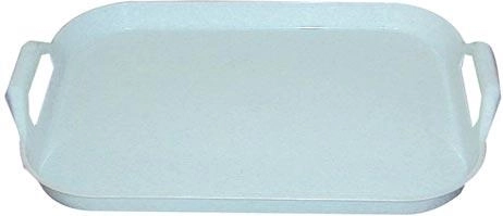 Plastový servírovací podnos s úchytmi 43 × 33 cm – pruhovaný motív, mix farieb