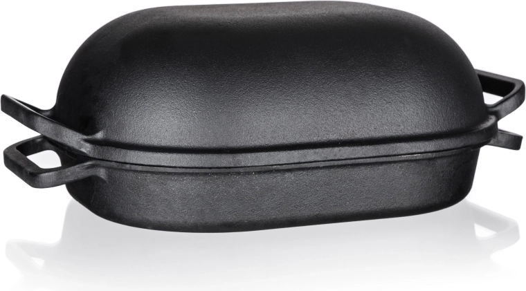 Oválny liatinový pekáč s pokrievkou