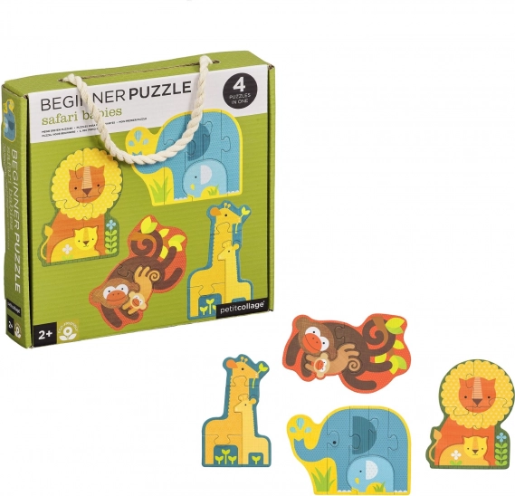Petit Collage Prvé Puzzle Mláďatá Safari