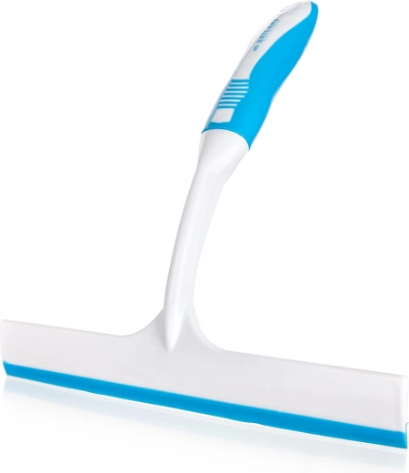 Stierka na okná s gumou 25 cm EXCLUSIVE, modro-biela