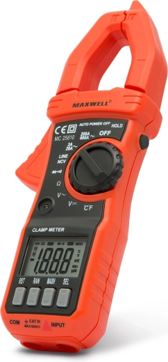 Digitálny kliešťový multimeter Maxwell s automatickým rozsahom, NCV a meraním striedavého prúdu do 600 A