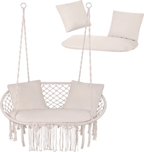 Krémové vankúše na dvojité závesné kreslo bocianie hniezdo GARDLOV
