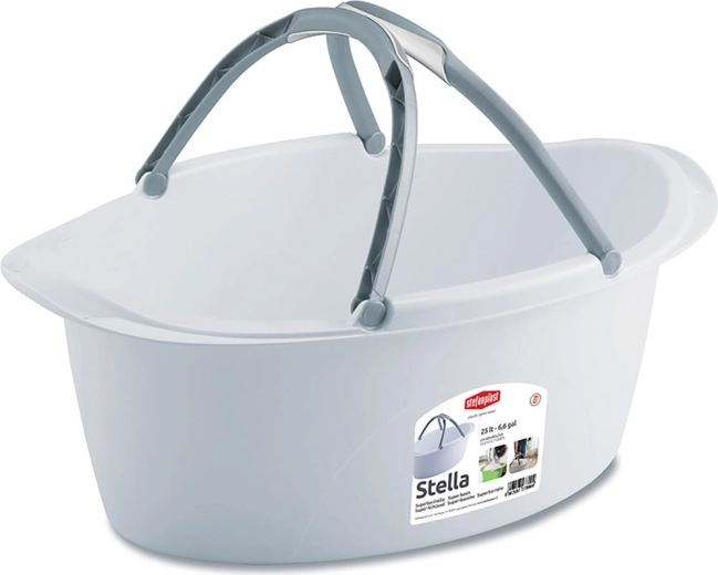Oválny plastový drez STELLA 60 × 40 cm, 25 l, s ušami
