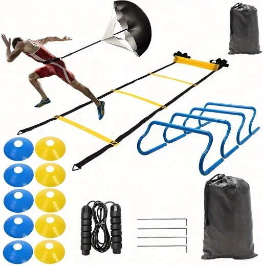 Veľká tréningová sada – koordinačný rebrík, kužele a mini prekážky XXL