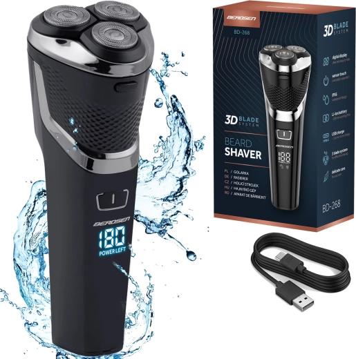 Elektrický rotačný holiaci strojček BERDSEN čierny