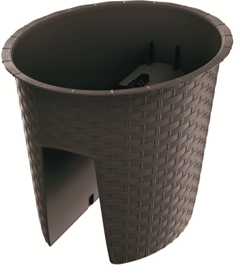 Kvetináč na zábradlie Ratolla Oval 29,8 cm – umbra