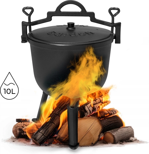 Liatinový stojaci kotlík 10 l na oheň MULTIGARDEN