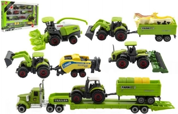 Poľnohospodárske stroje so zvieratkami - sada farma