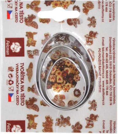 Sada vykrajovačiek na veľkonočné pečivo – vajíčka, 3 ks