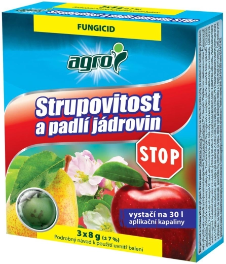 STOP chrastavitosti a múčnatke jadrovín 3×8 g – systémový fungicíd