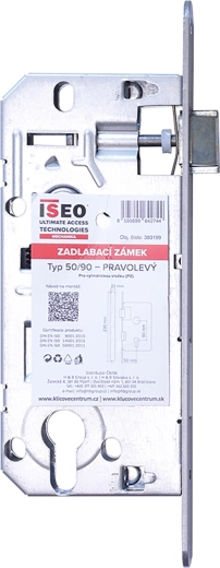 Zadlabací zámok s vložkou ISEO 90/50/22/230 pravolevý