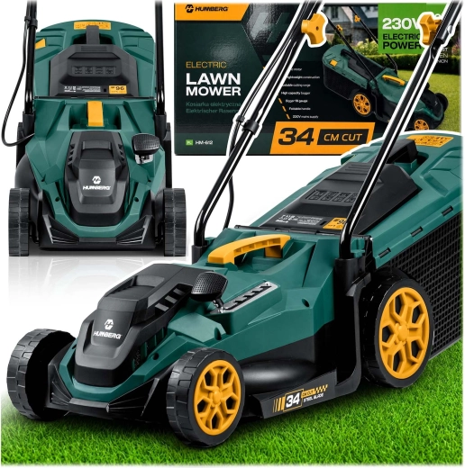 Humberg HM-612 elektrická kosačka na trávu 1400 W, záber 34 cm