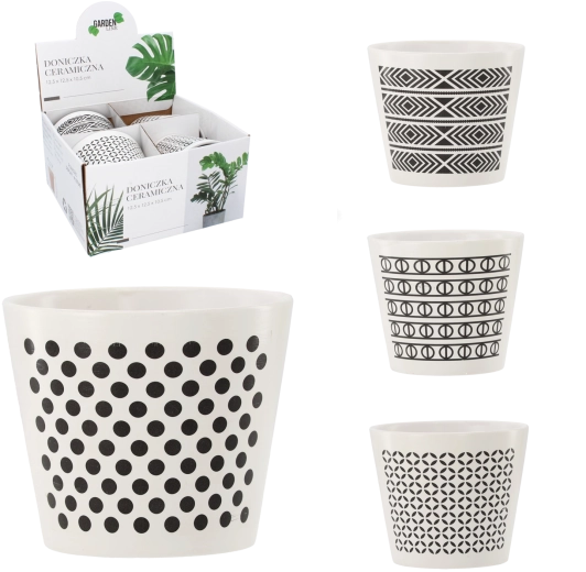 Keramický kvetináč 12 × 12 × 10,5 cm – mix vzorov