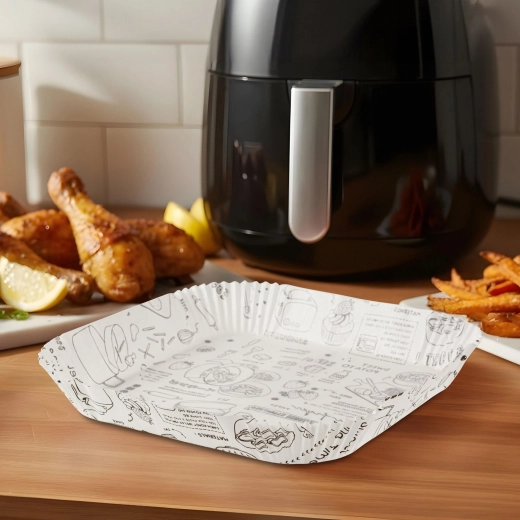 Bewello papier na pečenie do teplovzdušnej fritézy, štvorcový, 23 cm, 50 ks