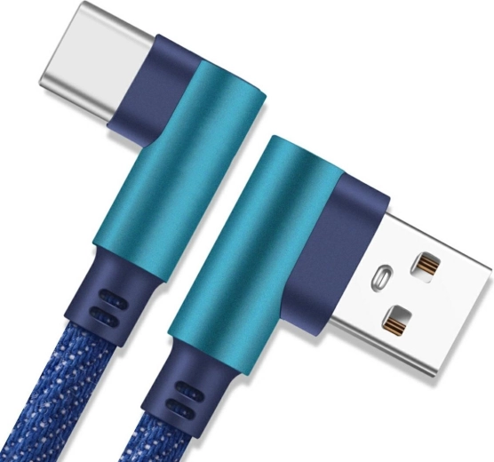 Uhlový USB-C kábel modrý