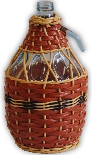 Demižón opletený sklenený 3 l – mix farieb